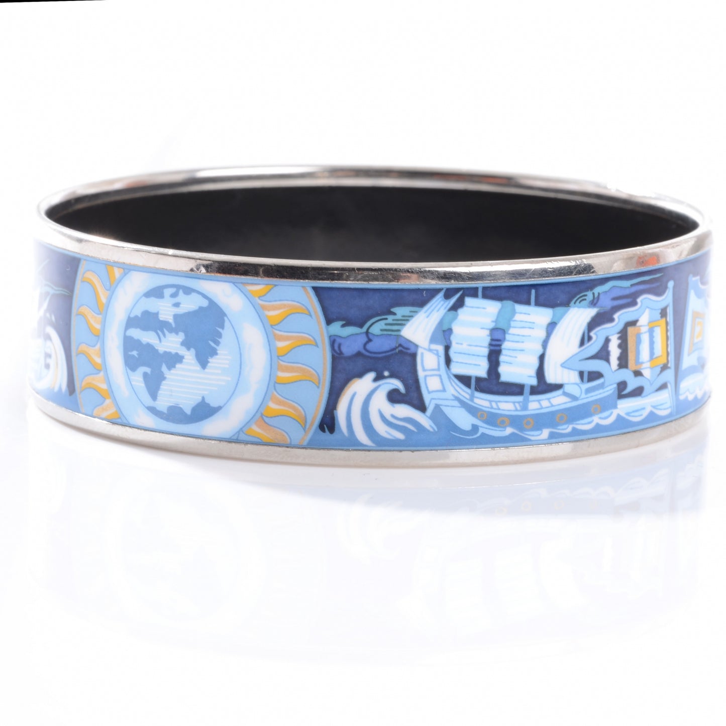 Enamel Printed Wide Sailing Ships Bracelet 65