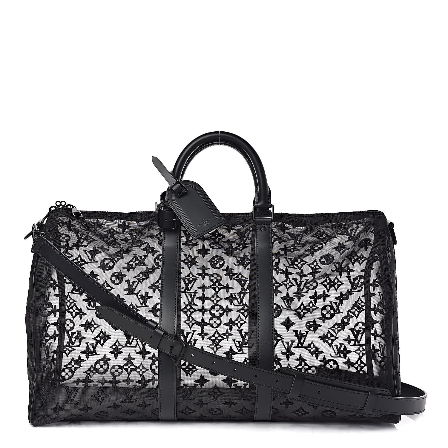 Louis Vuitton Monogram See Through Keepall Bandouliere 50 Black 1 of 11