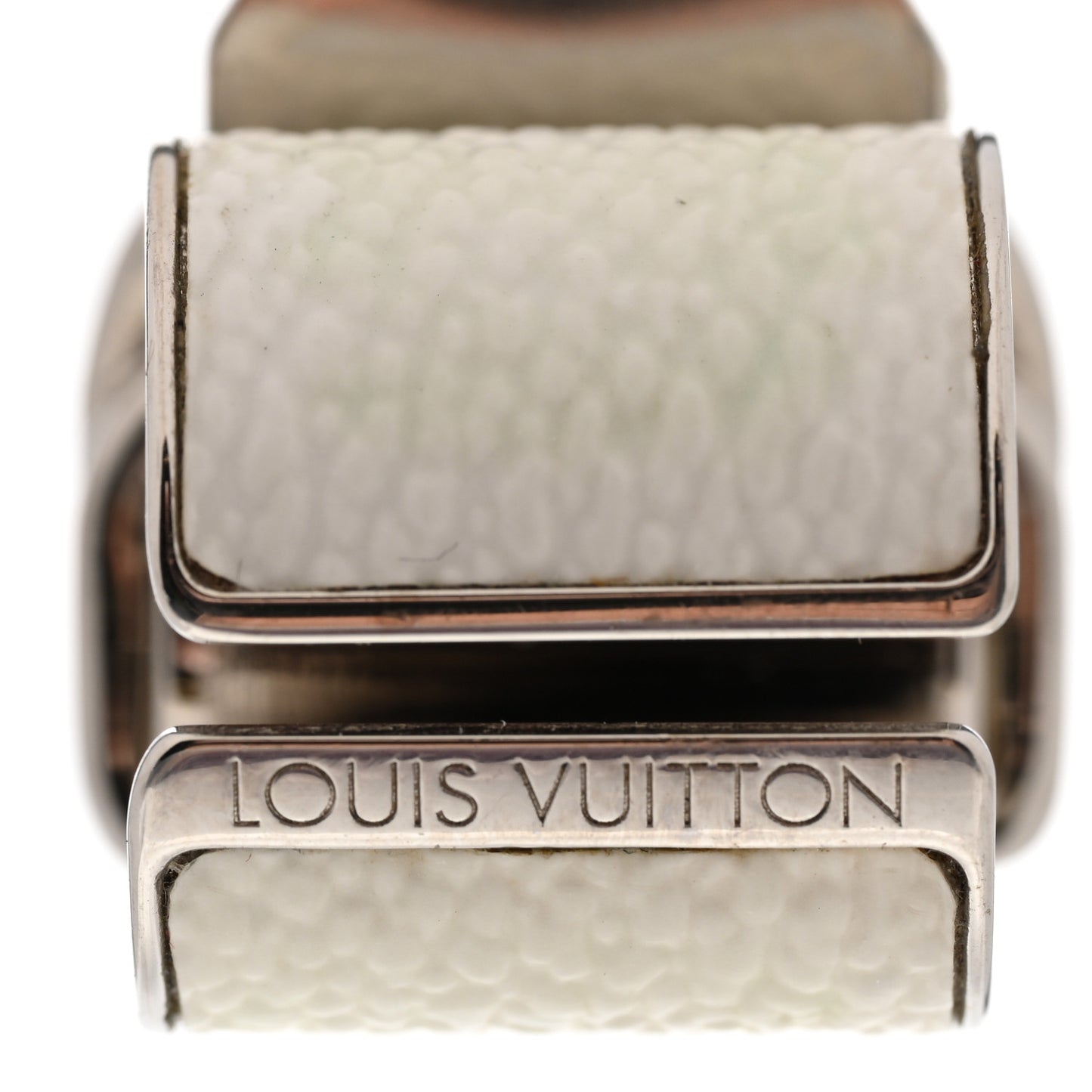 Calfskin Buckle Ring S 49 5 White