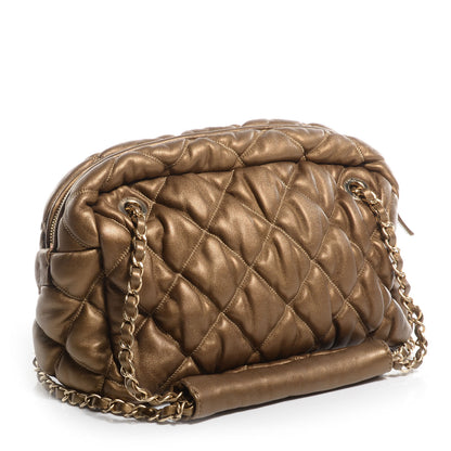 Chanel Metallic Lambskin Bubble Quilt Camera Case Bronze 3 of 6