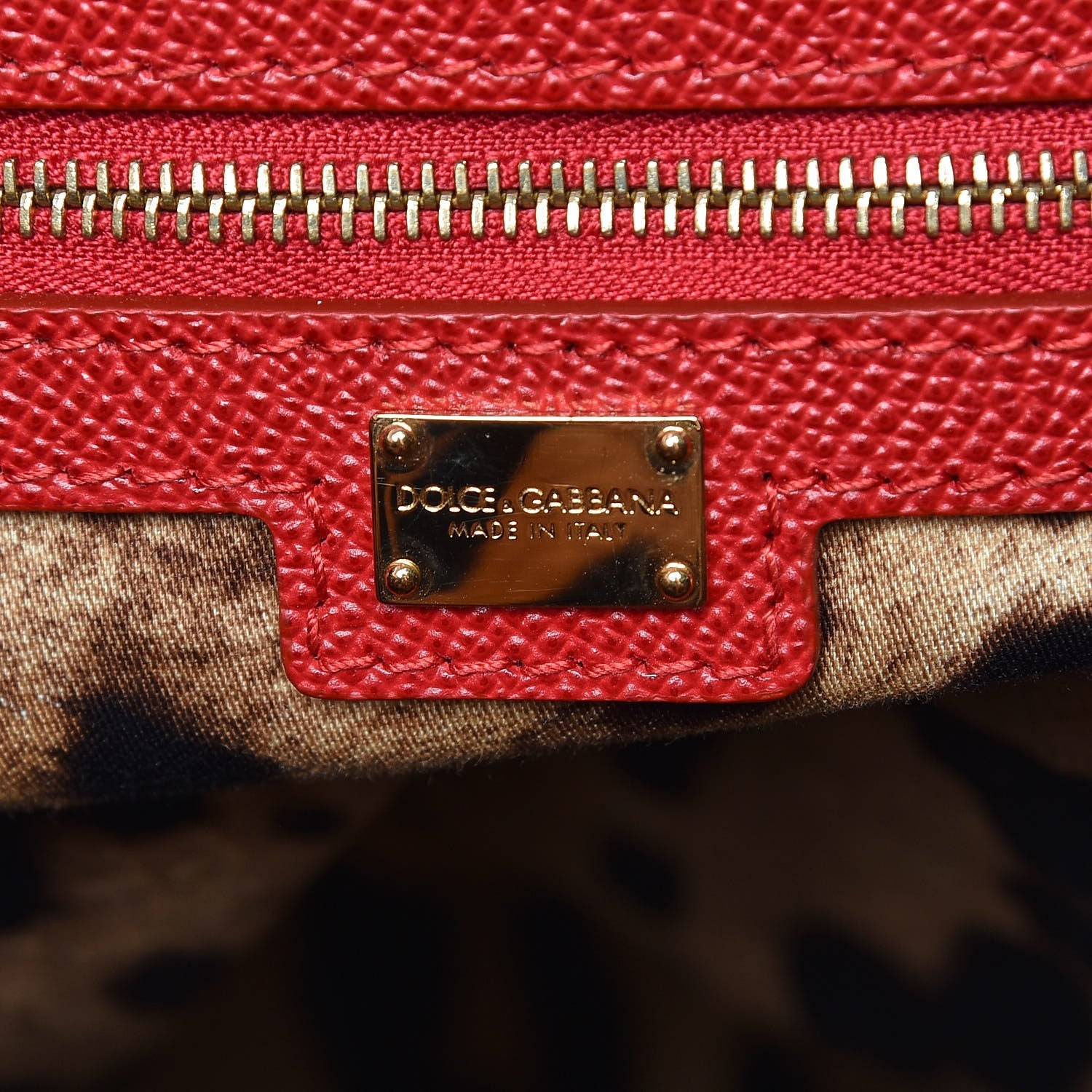 Dolce & Gabbana Textured Calfskin Miss Escape Tote Red 6 of 8
