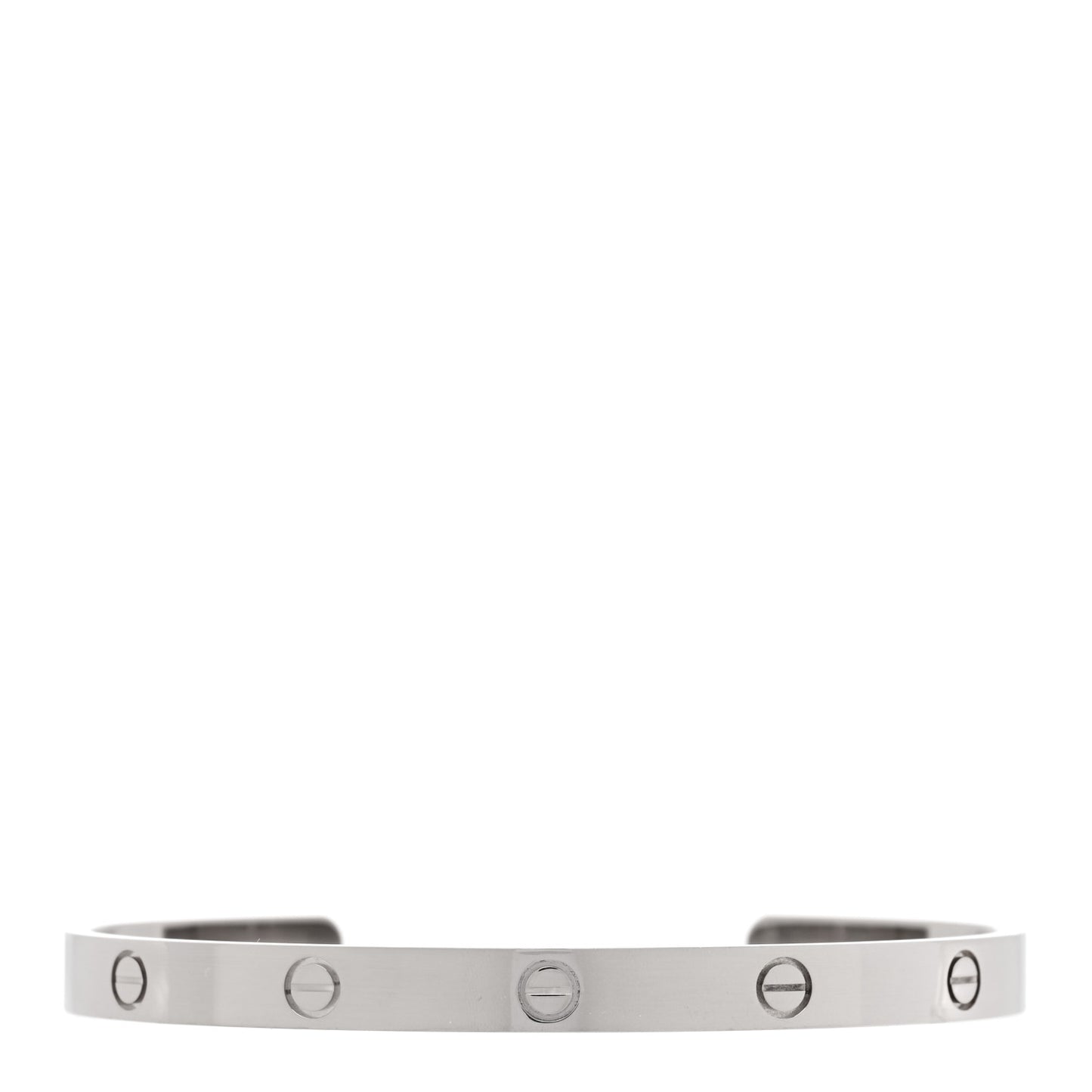 18K White Gold LOVE Cuff Bracelet 21