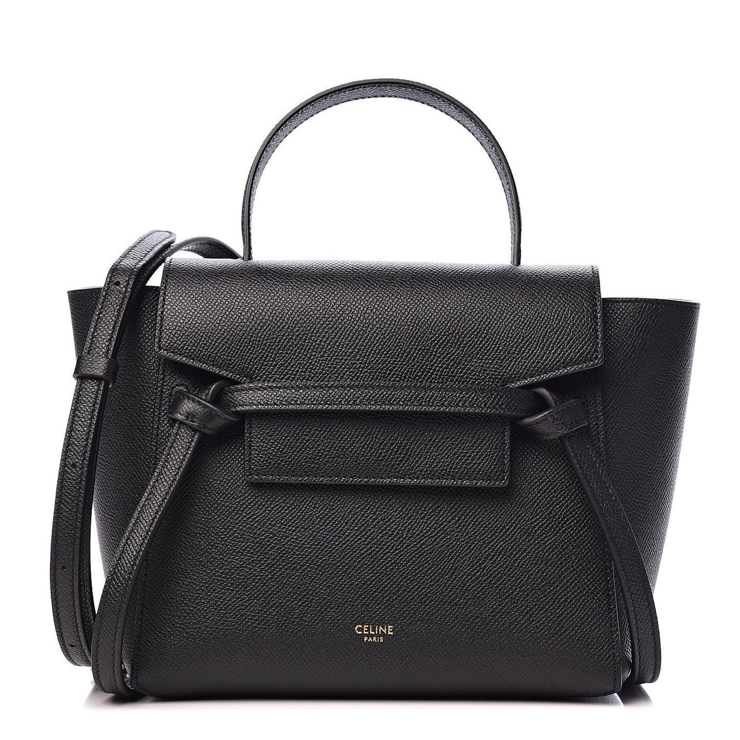 Grained Calfskin Nano Belt Bag Black