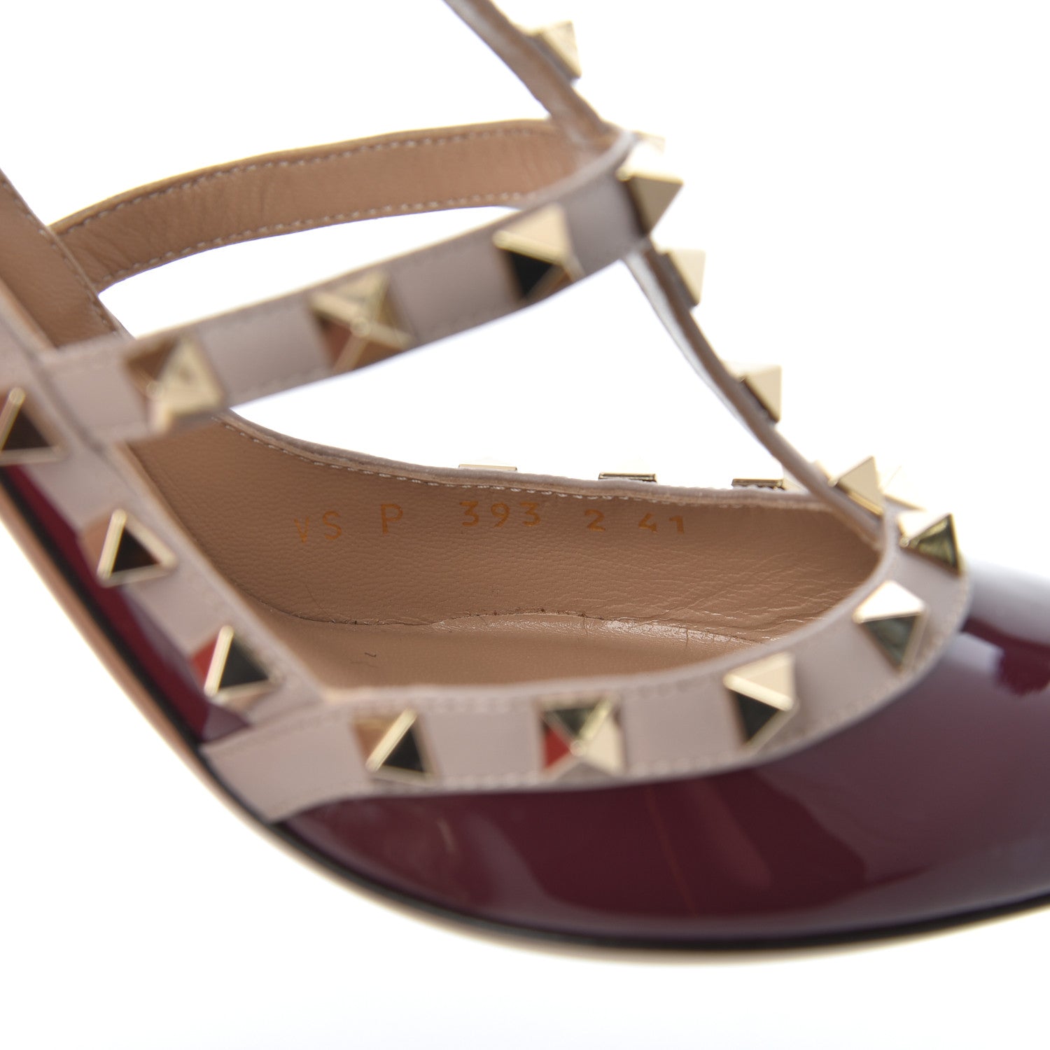 Valentino Garavani Patent Rockstud Ankle Strap 100mm Pumps 41 Vinaccia Poudre 8 of 11