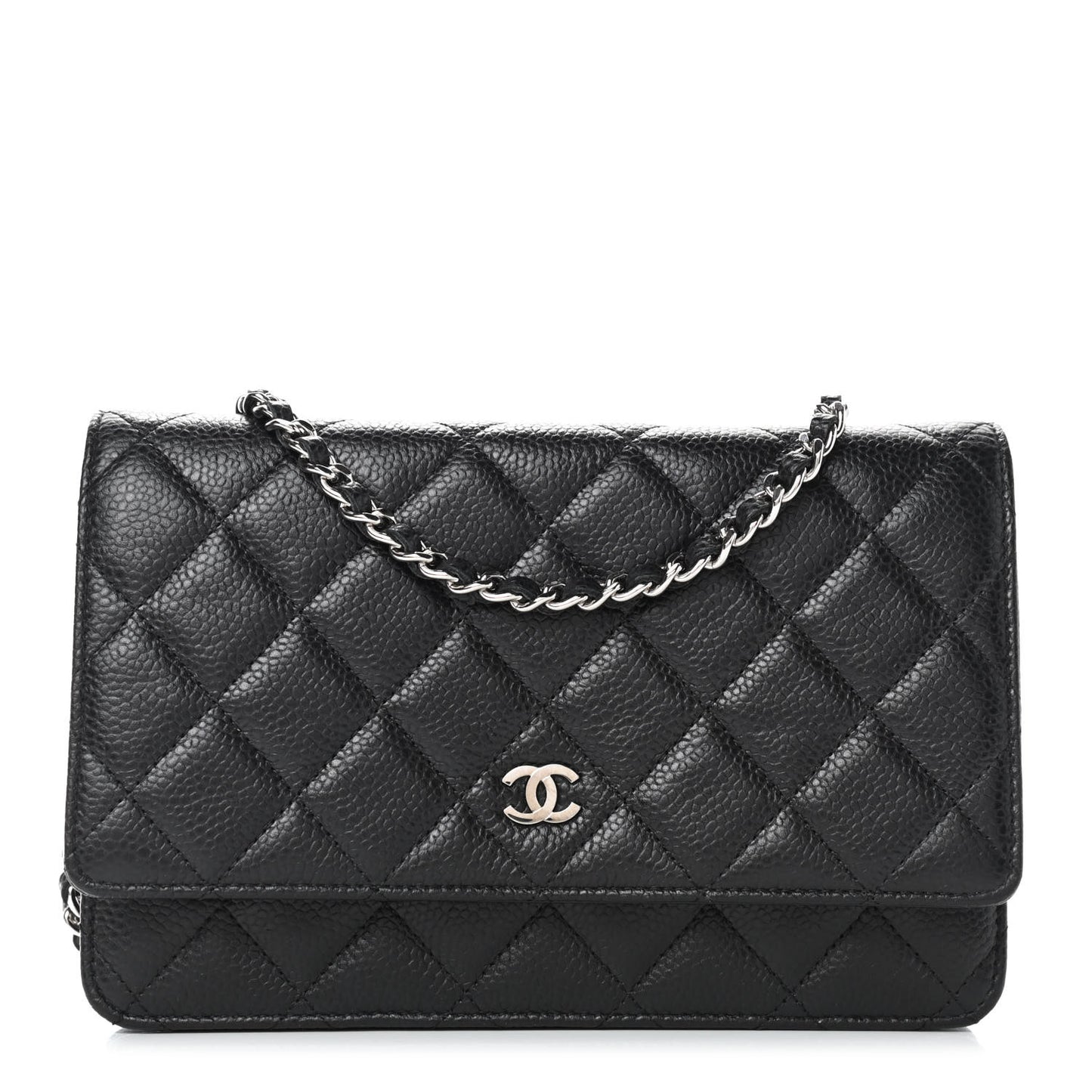 Caviar Quilted Wallet On Chain WOC Black