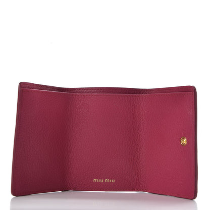 Miu Miu Goatskin Madras Flap Wallet Peonia 5 of 7