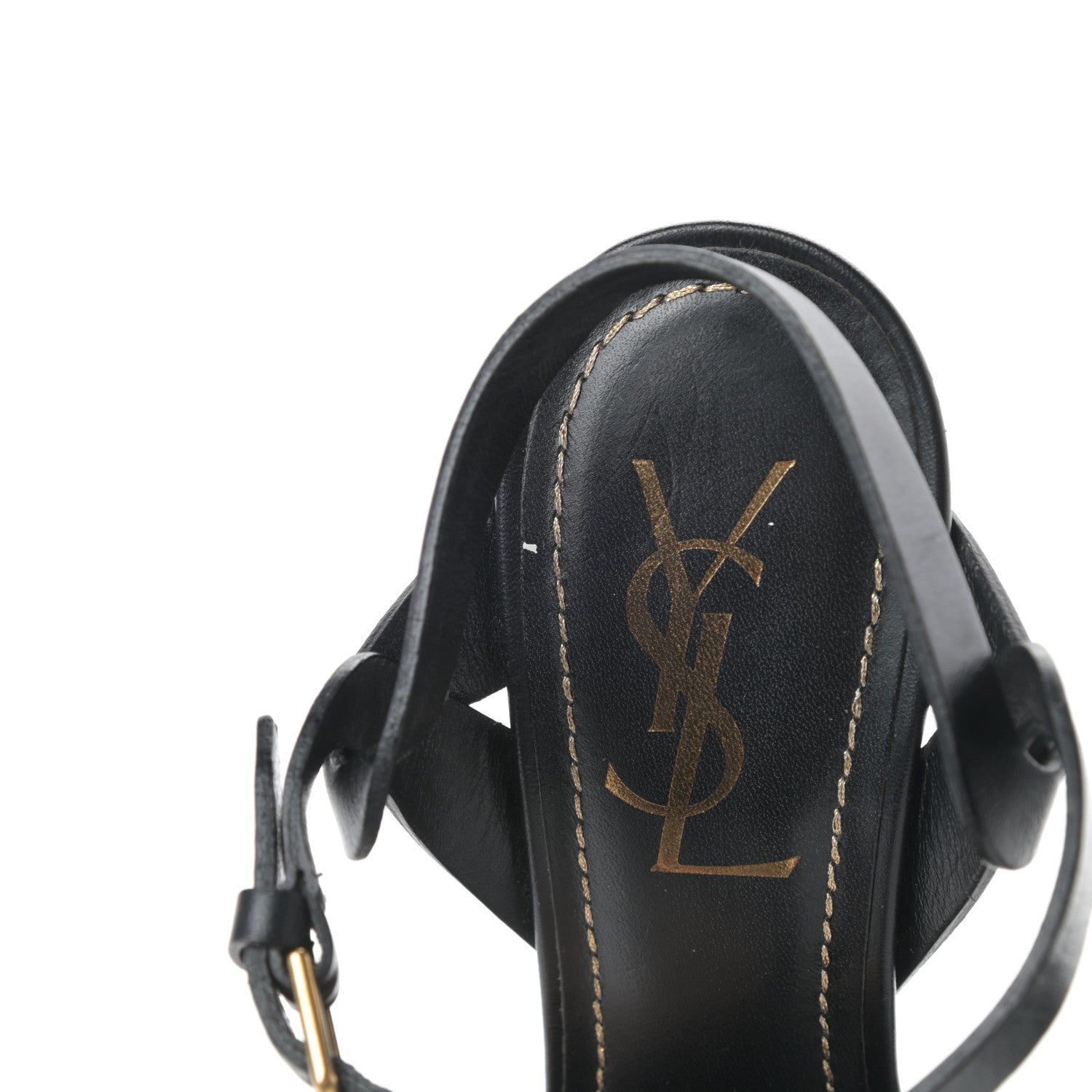 Saint Laurent Calfskin Tribute 105 Platform Sandals 38.5 Black 12 of 12