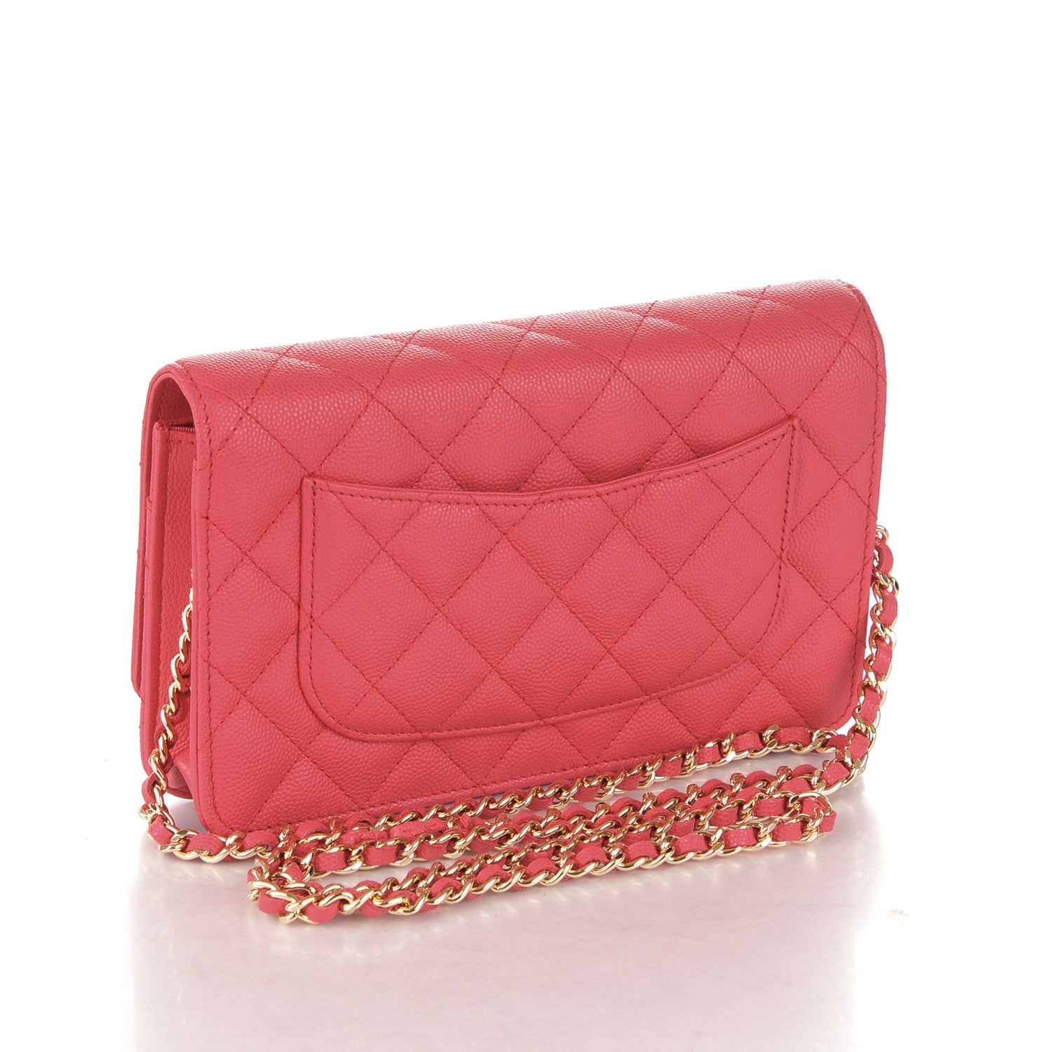Chanel Caviar Quilted Wallet On Chain WOC Dark Pink 3 of 8
