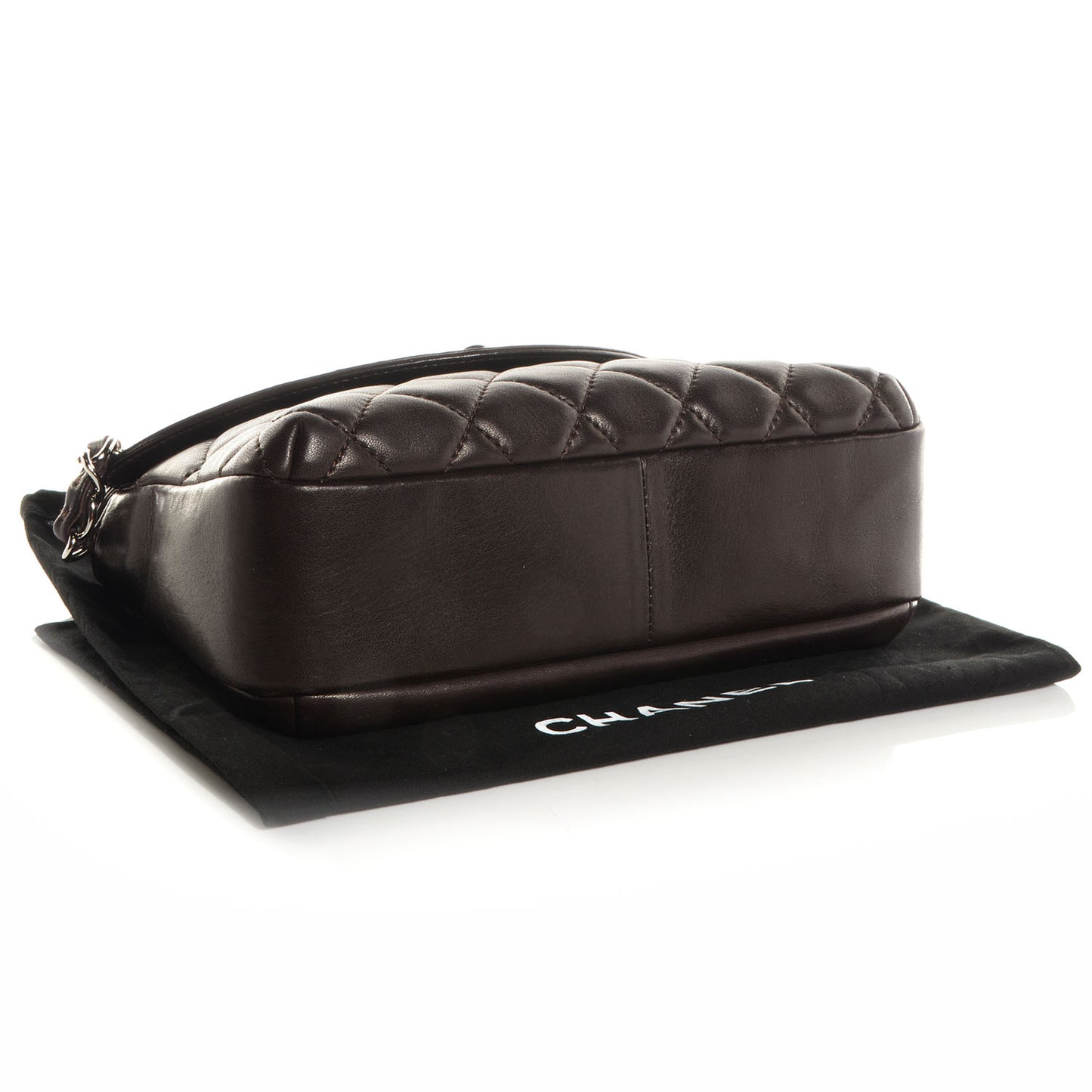 Lambskin Quilted Shoulder Bag Brown
