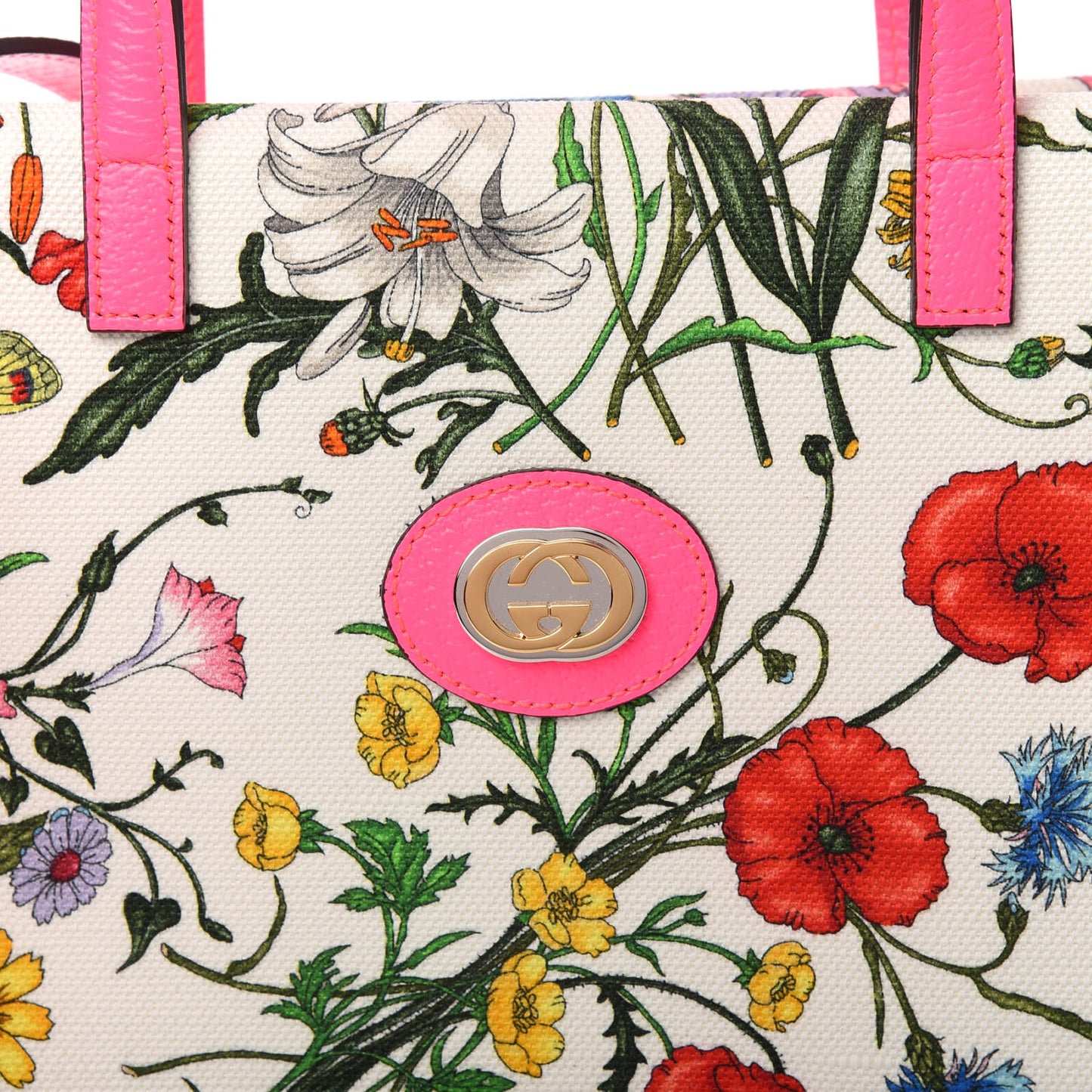 Canvas Medium Flora Tote Fuchsia