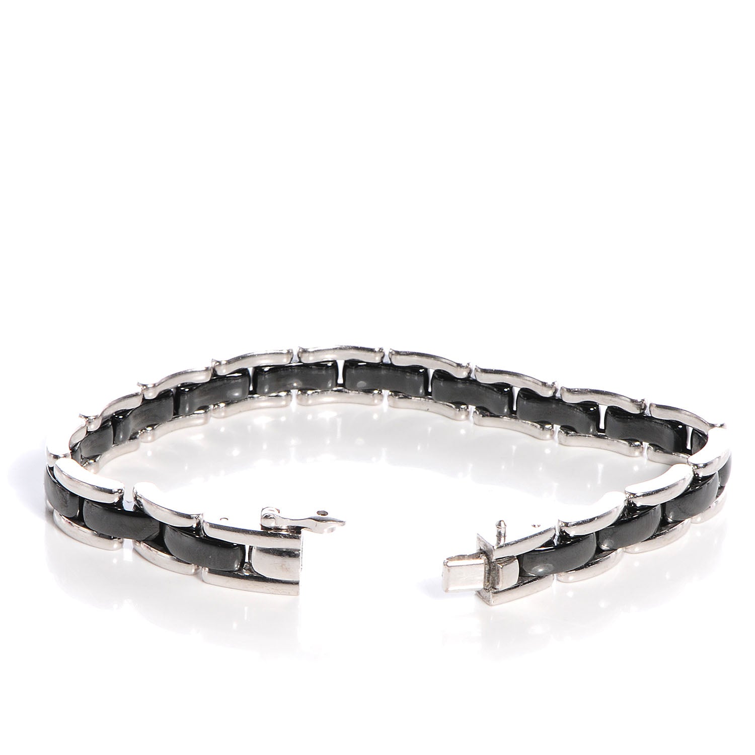Chanel 18k White Gold Ceramic Ultra Bracelet Black 3 of 5