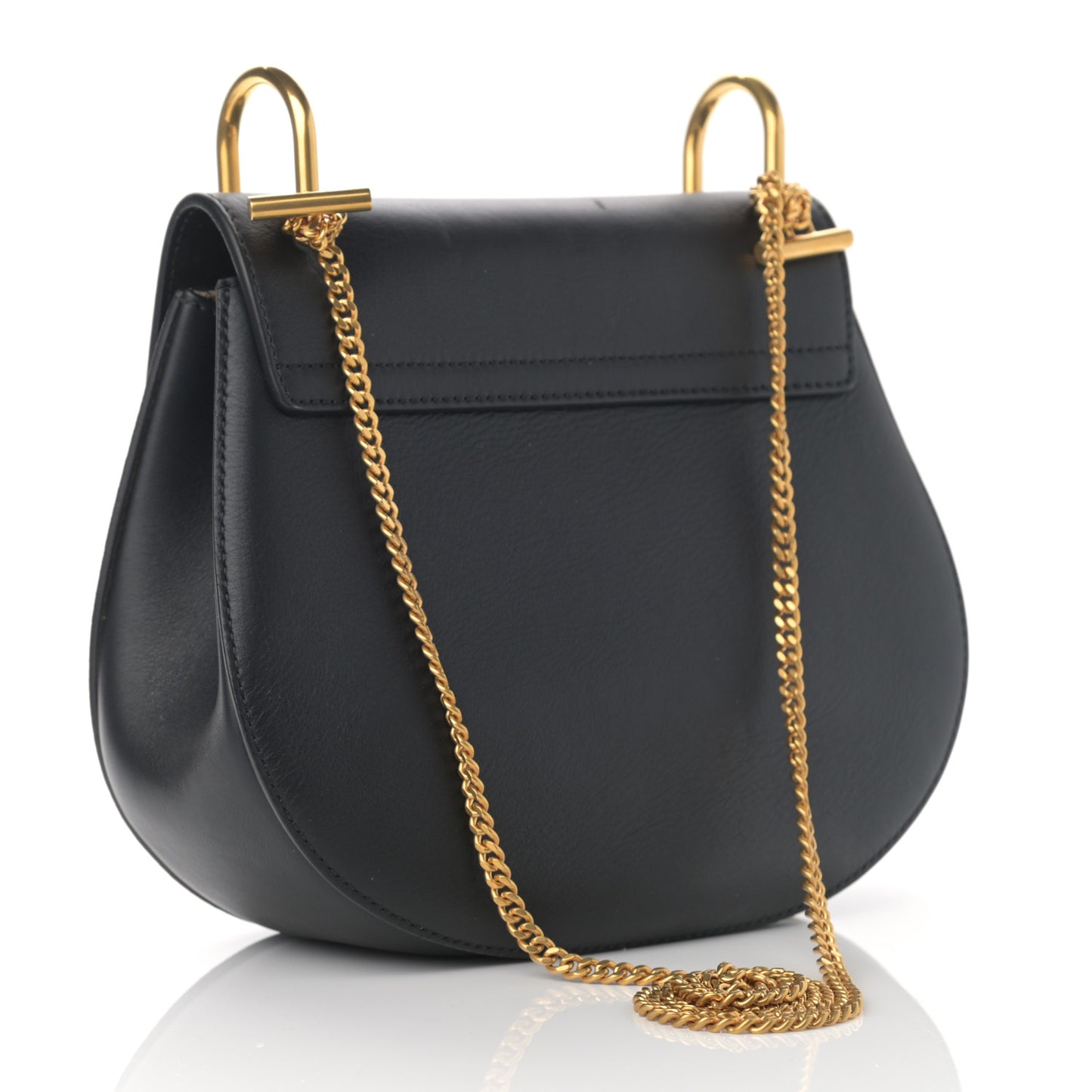 Suede Smooth Calfskin Studded Drew Shoulder Bag Black