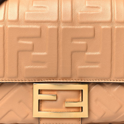 Fendi Nappa FF 1974 Embossed Baguette Miele Scuro 8 of 12