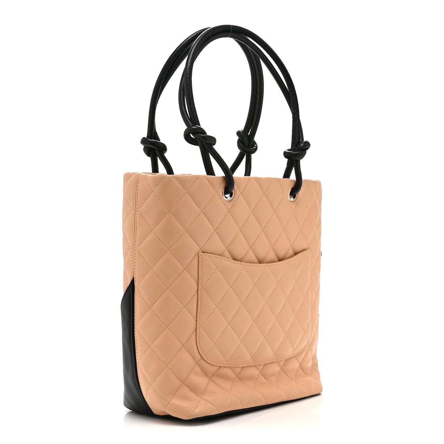 Chanel Calfskin Quilted Medium Cambon Tote Beige Black 3 of 10