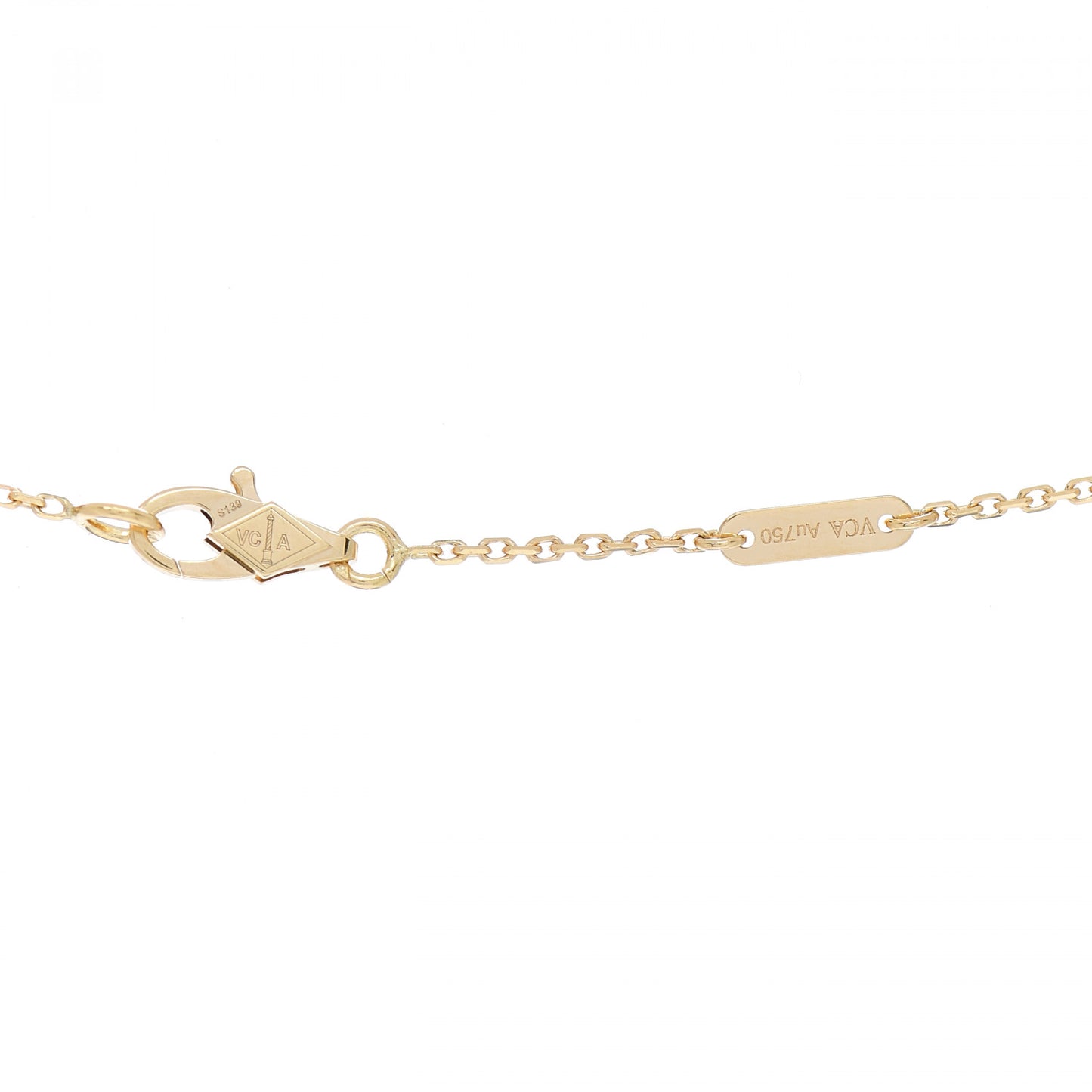 18K Yellow Gold Mother of Pearl Sweet Alhambra Butterfly Pendant Necklace