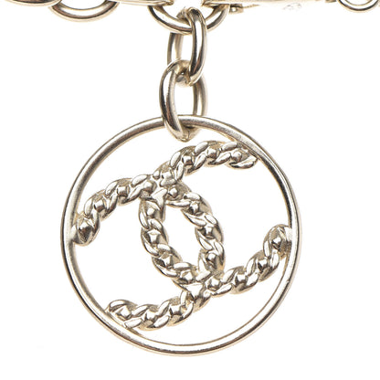 Chanel Metal Strass Crystal Logo Necklace Gold 4 of 4