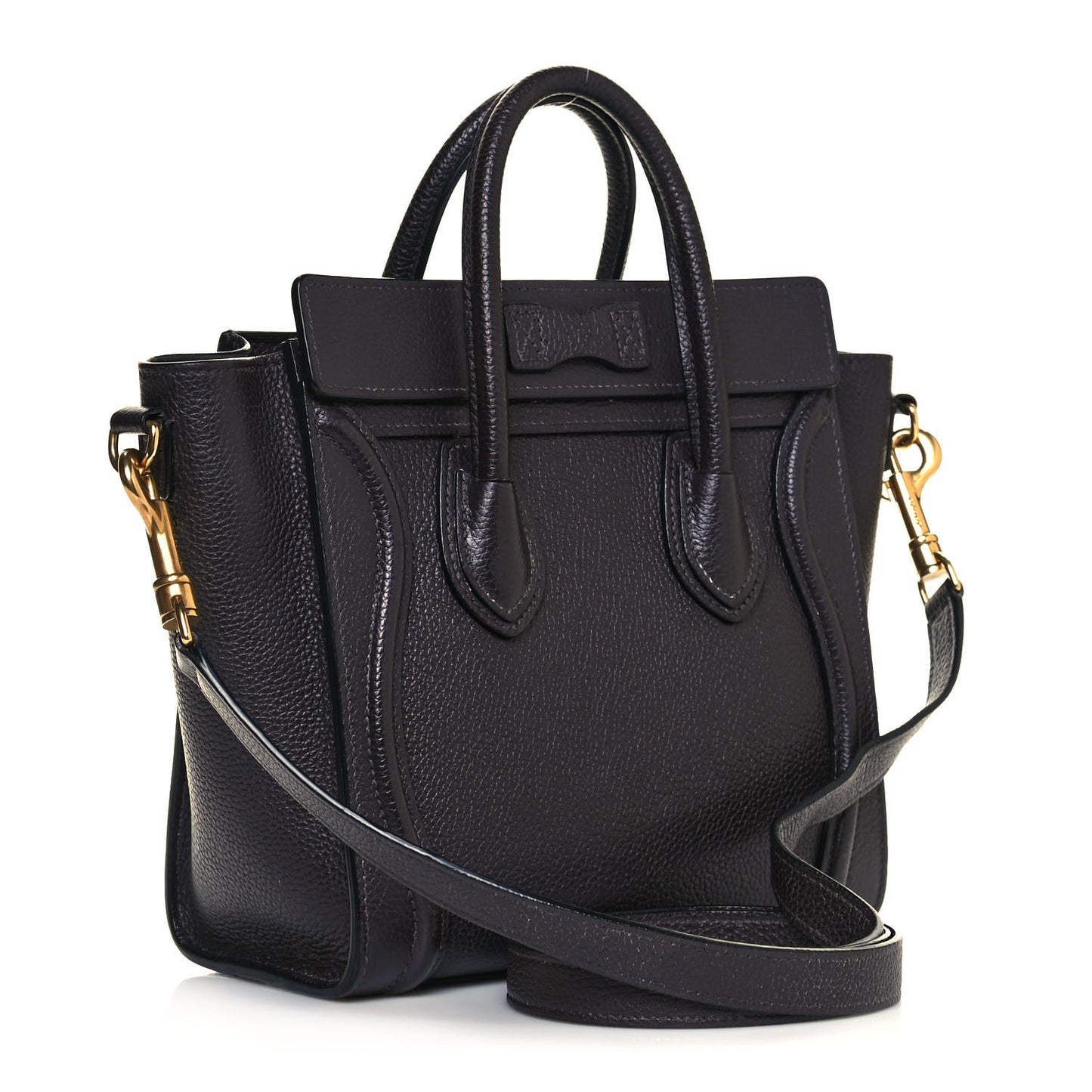 Drummed Calfskin Nano Luggage Liquorice