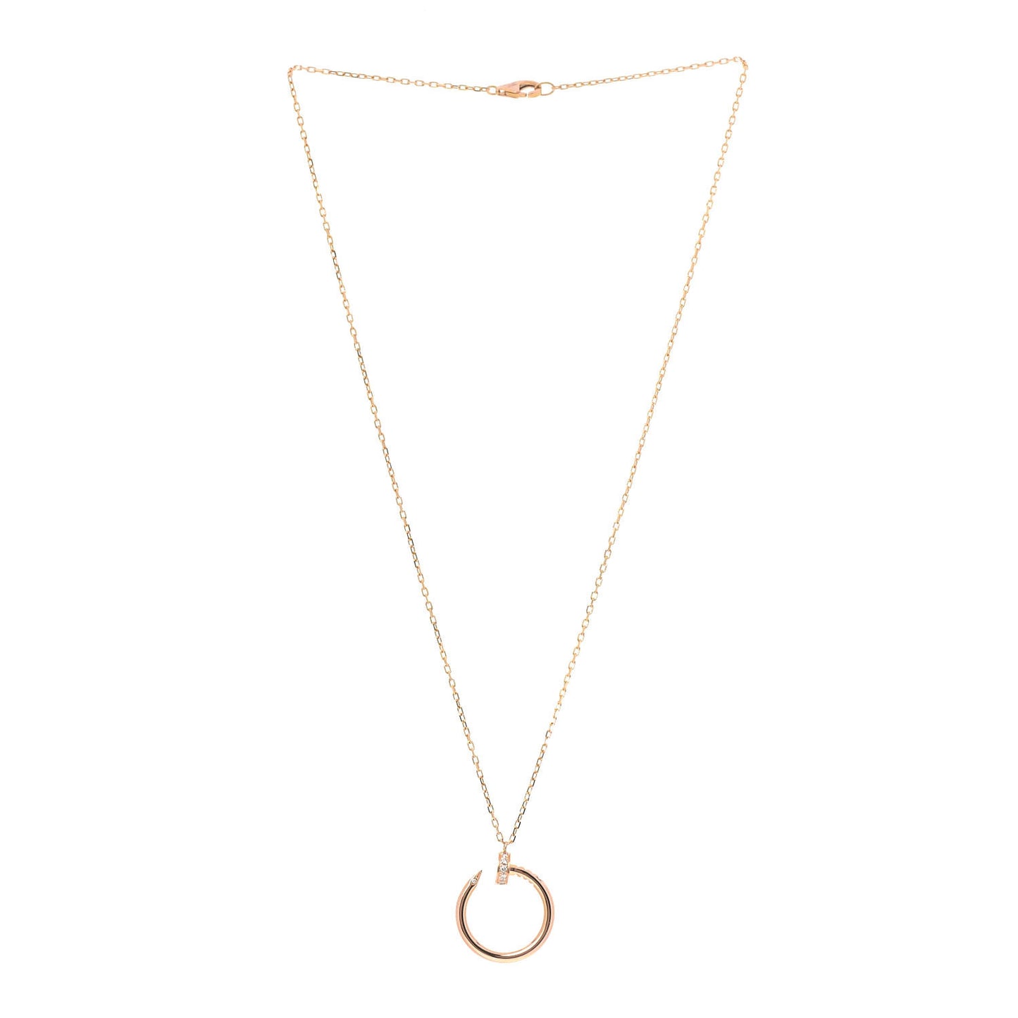 18K Pink Gold Diamond Juste Un Clou Pendant Necklace