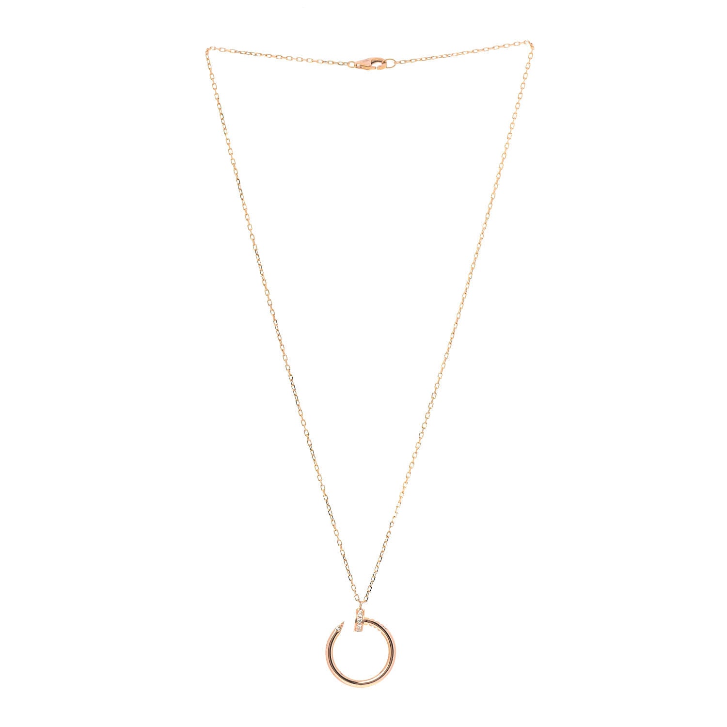 Cartier 18K Pink Gold Diamond Juste Un Clou Pendant Necklace 3 of 5