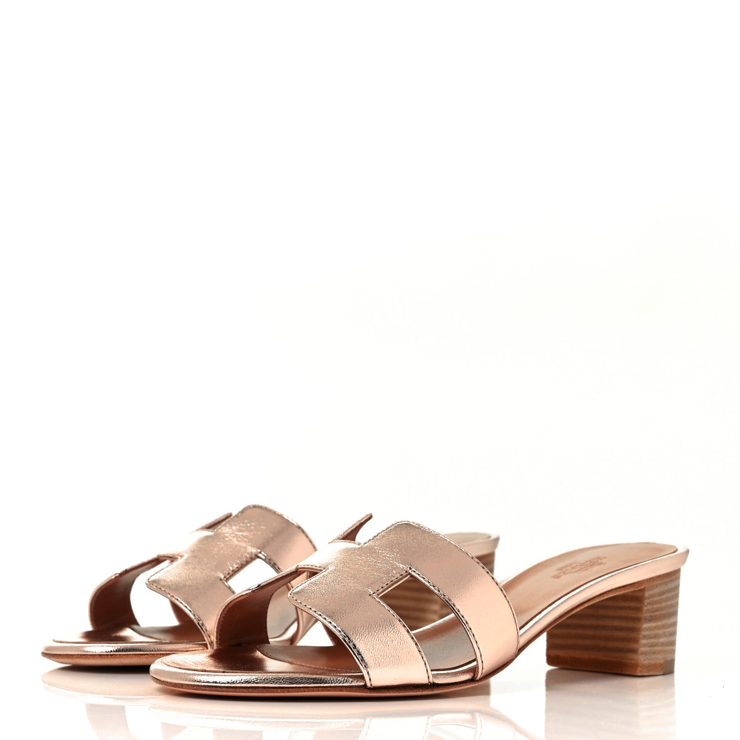 Metallic Nappa Oasis Sandals 35 Rose Dore