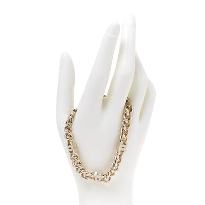 Chanel Enamel Metal CC Chain Bracelet Gold White 2 of 6