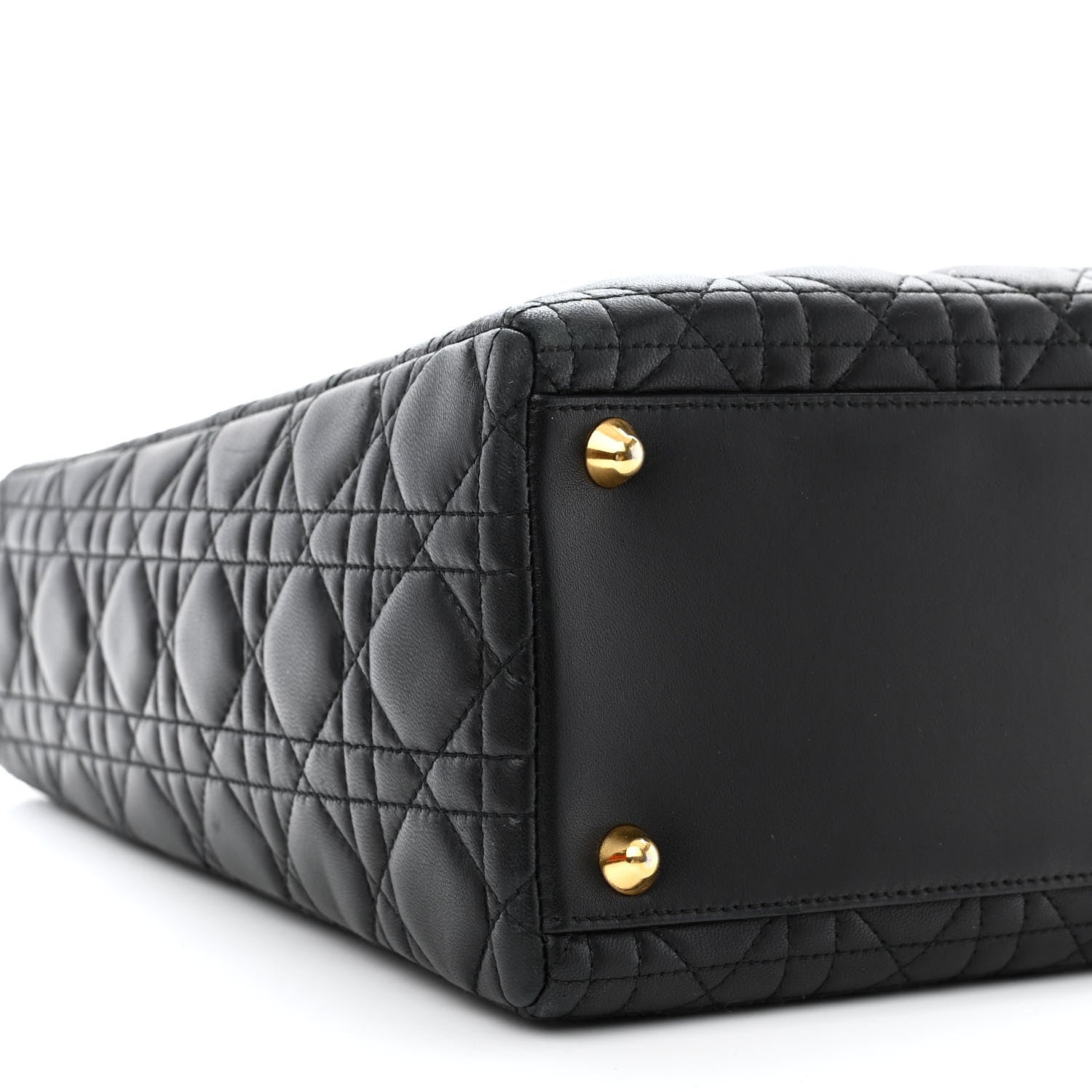 Christian Dior Lambskin Cannage Large Lady Dior Black 9 of 11