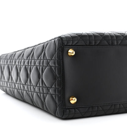 Christian Dior Lambskin Cannage Large Lady Dior Black 9 of 11