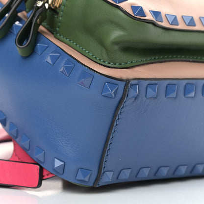 Valentino Garavani Calfskin Colorblock Mini Rockstud Backpack Skin Sorbet Indaco Green Deep Fuxia 5 of 8