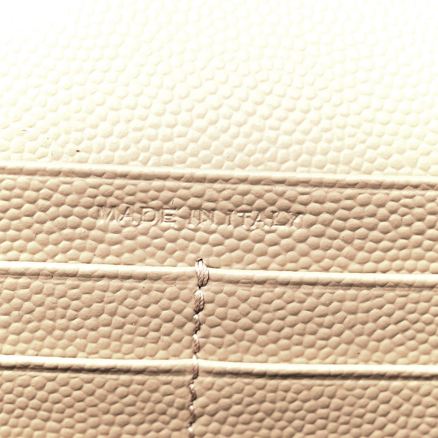 Saint Laurent Grain De Poudre Matelasse Chevron Monogram Chain Wallet Nude Powder 7 of 14