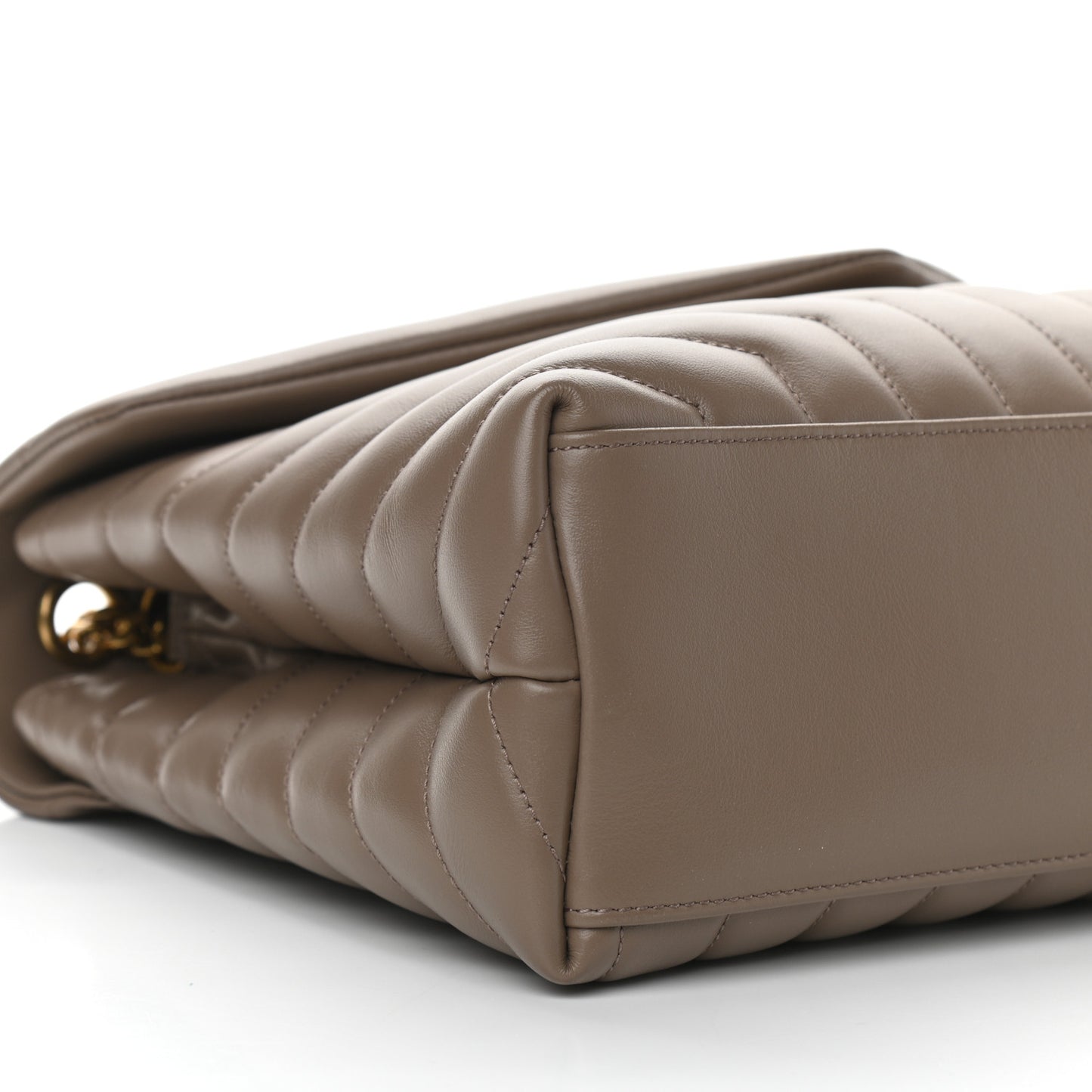 Calfskin Y Quilted Monogram Medium Loulou Chain Satchel Dark Latte