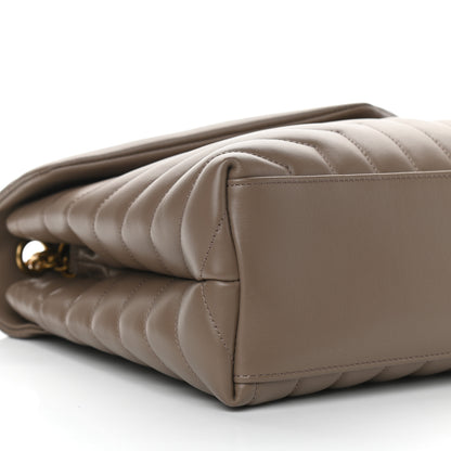 Saint Laurent Calfskin Y Quilted Monogram Medium Loulou Chain Satchel Dark Latte 8 of 9