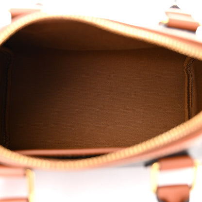 Celine Triomphe Canvas Calfskin Small Boston Bag Tan 5 of 9
