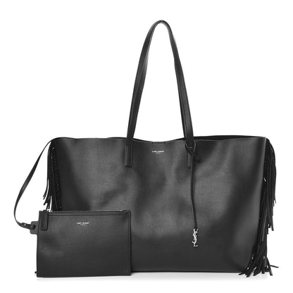 Saint Laurent Calfskin Large Fringe Shopping Tote Black 1 of 10