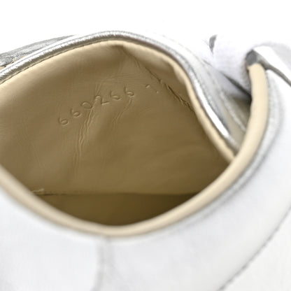 Gucci Metallic Nappa Interlocking G Perforated Mens Ace Sneakers 11.5 Argento 8 of 8