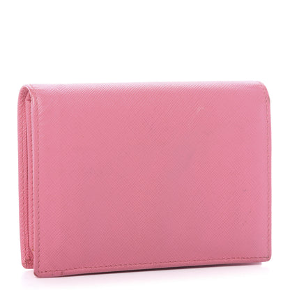 Prada Saffiano Metal Bi-Fold Wallet Begonia 3 of 9