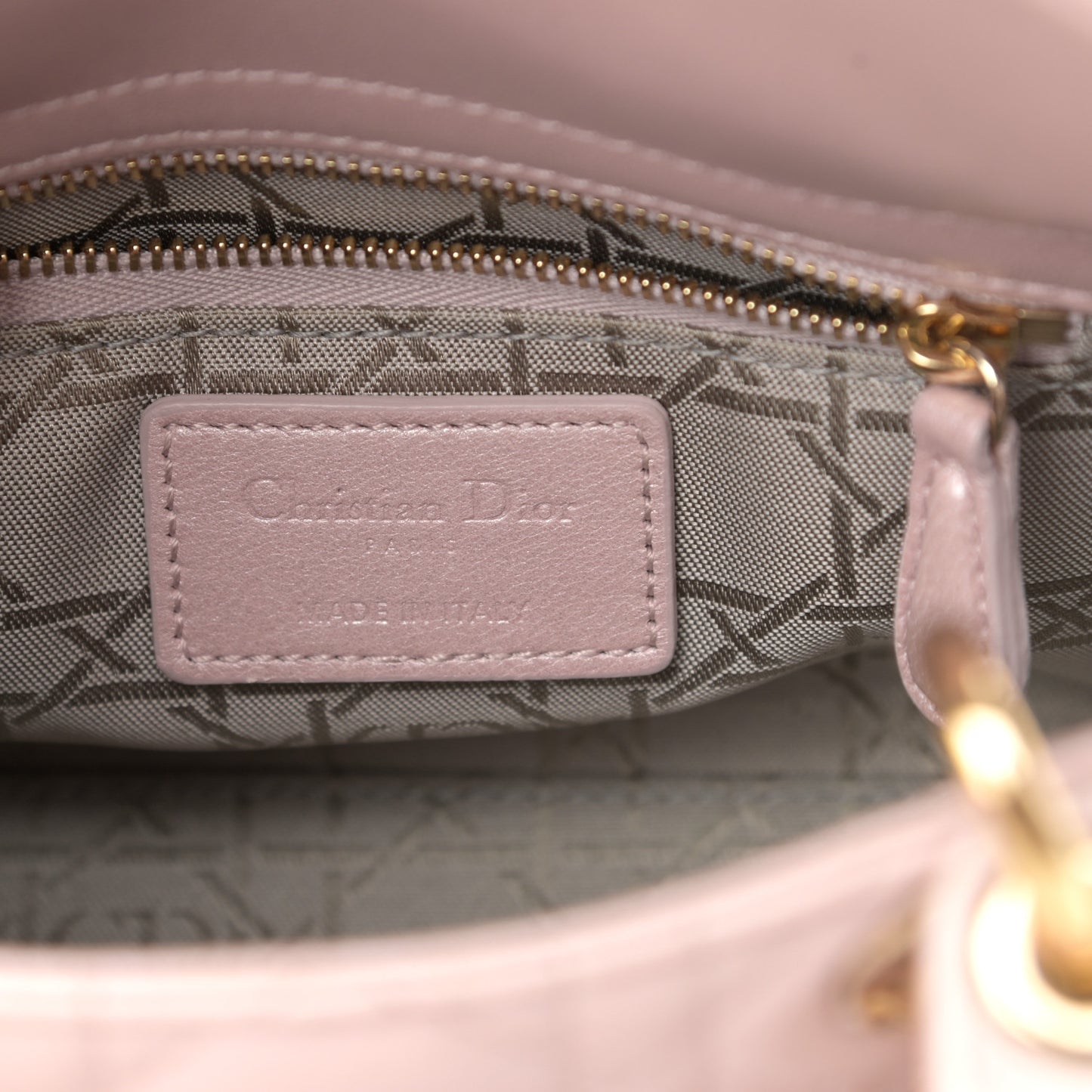 Metallic Lambskin Cannage Mini Lady Dior Lotus