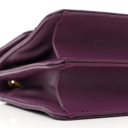 Chanel Calfskin Resin Quilted Mini Flap Purple 10 of 12