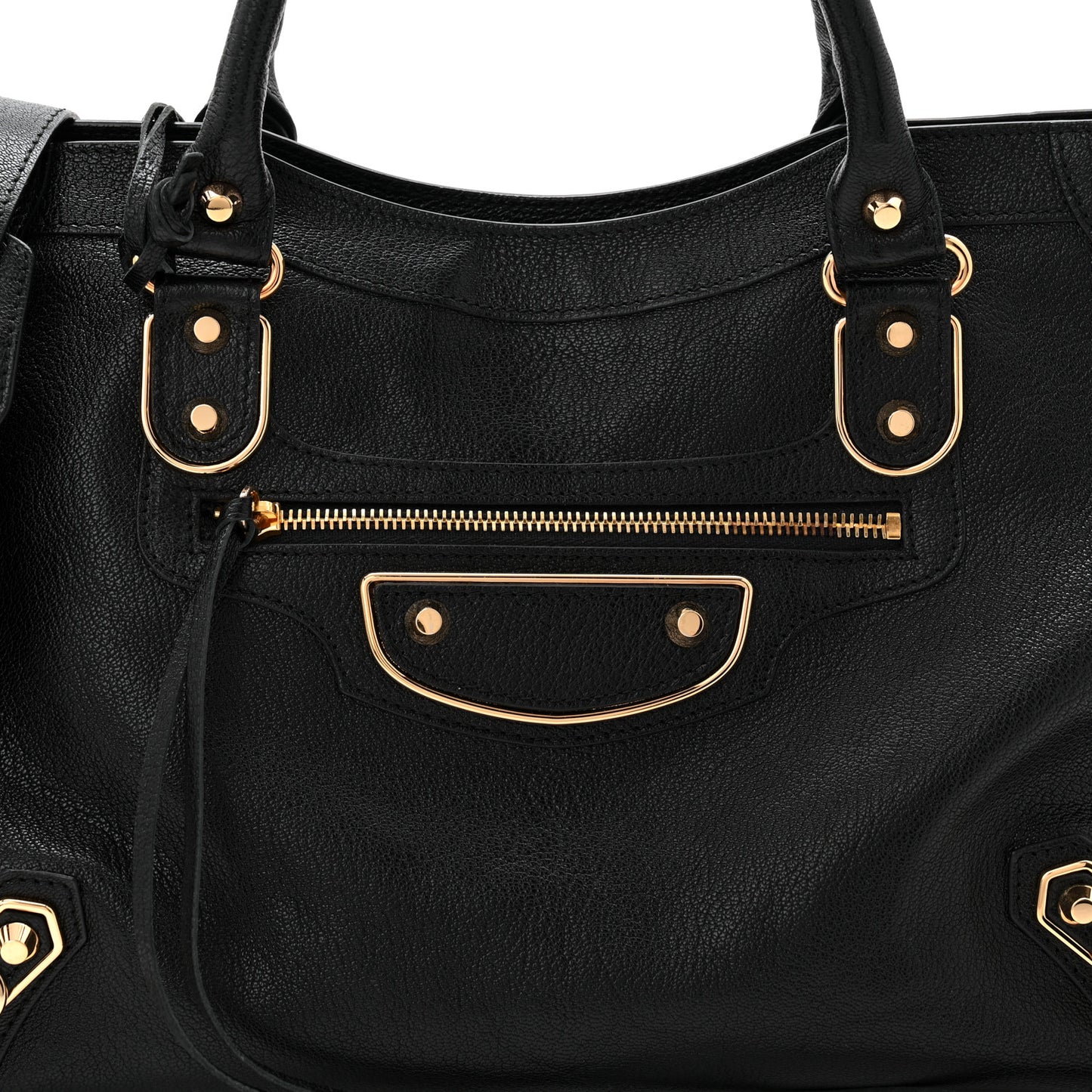 Chevre Gold Metallic Edge Hardware City Black