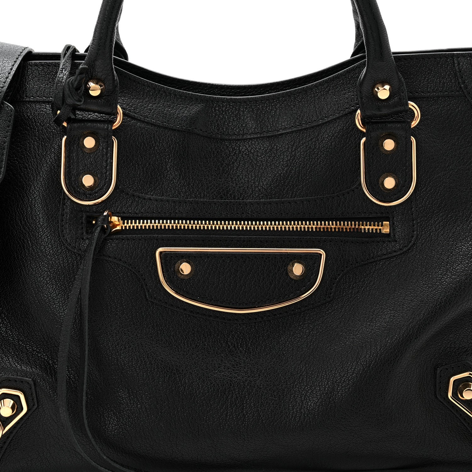 Balenciaga Chevre Gold Metallic Edge Hardware City Black 9 of 11