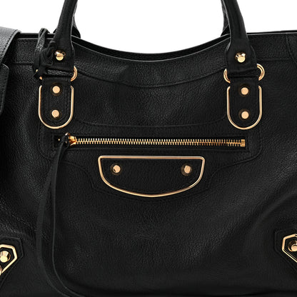 Balenciaga Chevre Gold Metallic Edge Hardware City Black 9 of 11