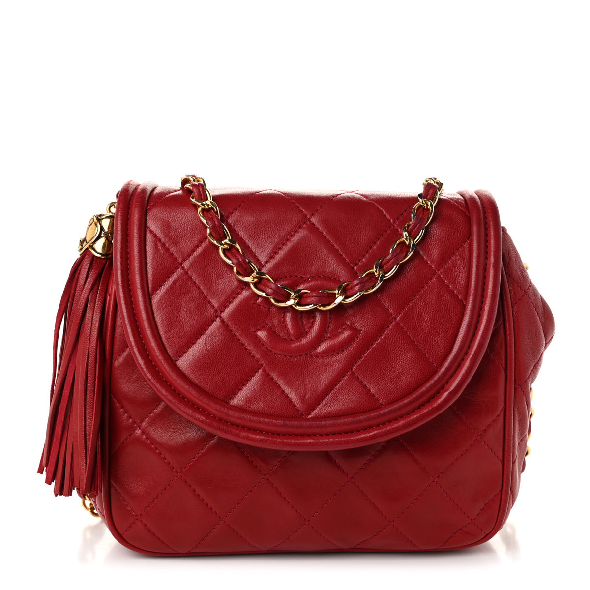 Chanel Lambskin Quilted Tassel Flap Red 1 of 11