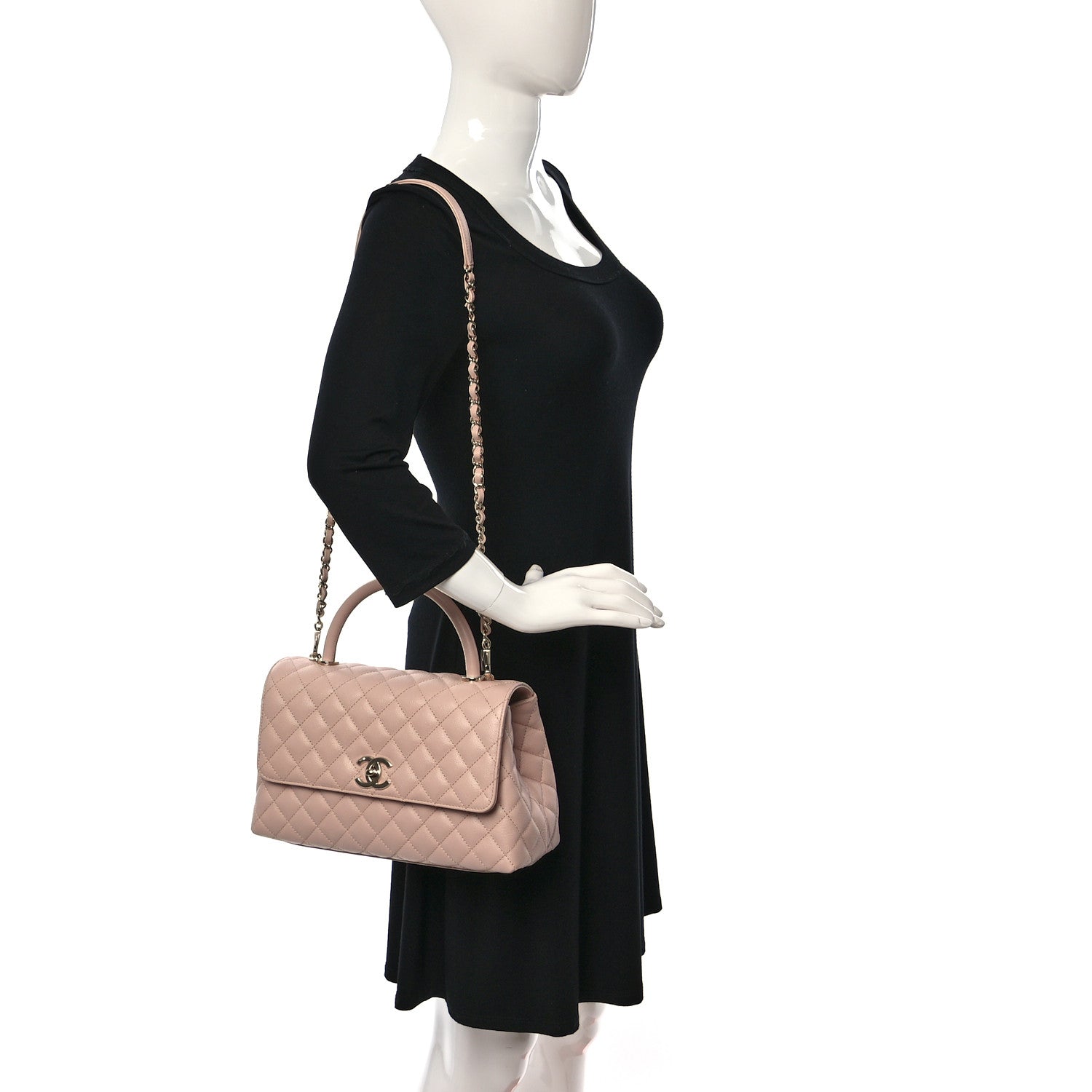 Chanel Caviar Quilted Small Coco Handle Flap Light Pink 2 of 10