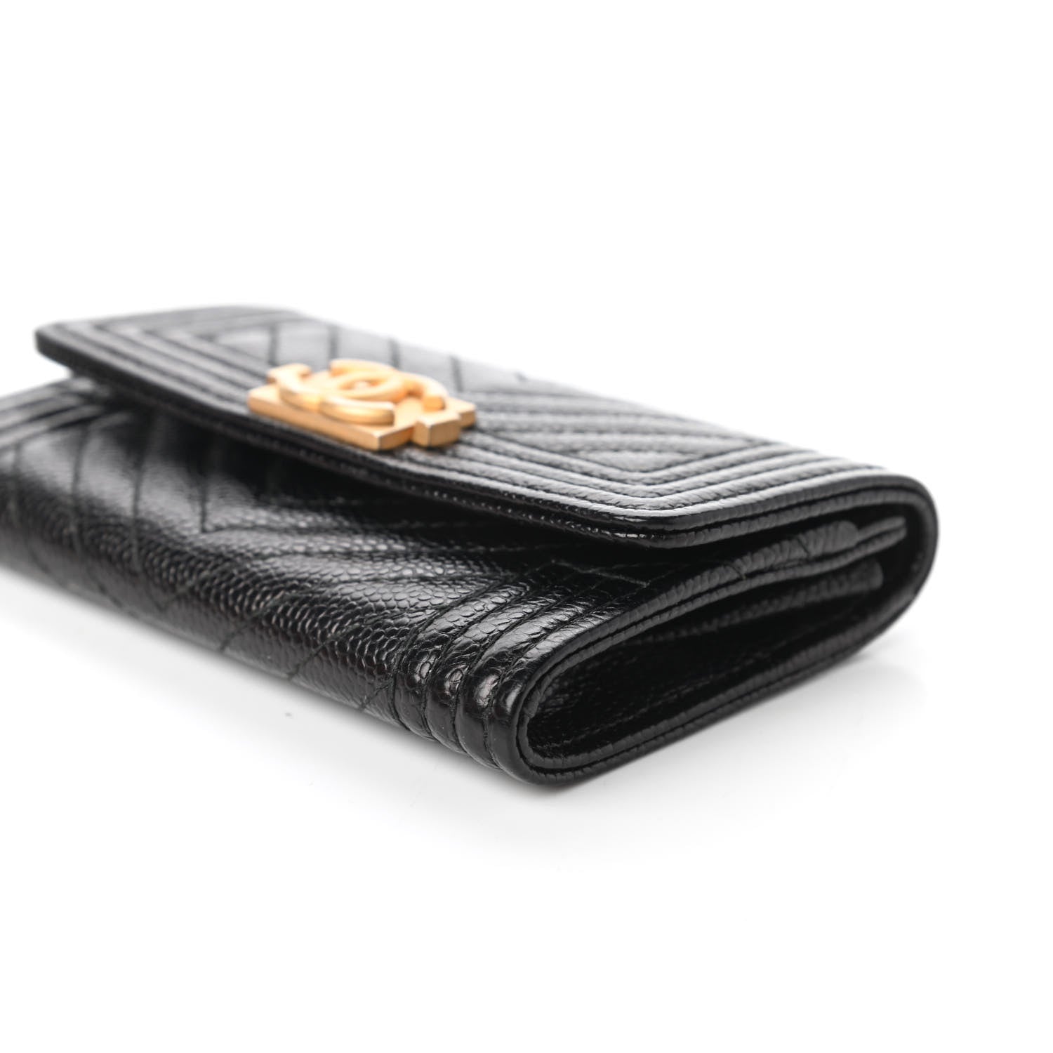 Chanel Caviar Quilted Boy Flap Card Holder Black 7 of 12