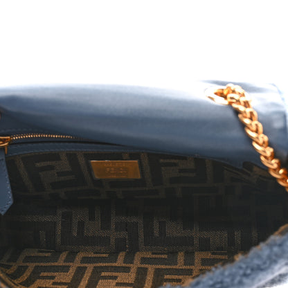 Fendi Shearling FF Midi Chain Baguette Mirto 5 of 10