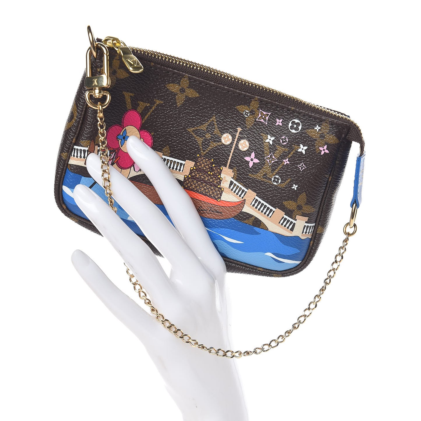 Monogram 2019 Christmas Animation Mini Venice Pochette Accessories Blue