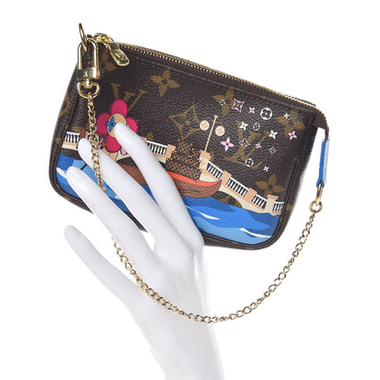 Louis Vuitton Monogram 2019 Christmas Animation Mini Venice Pochette Accessories Blue 2 of 8