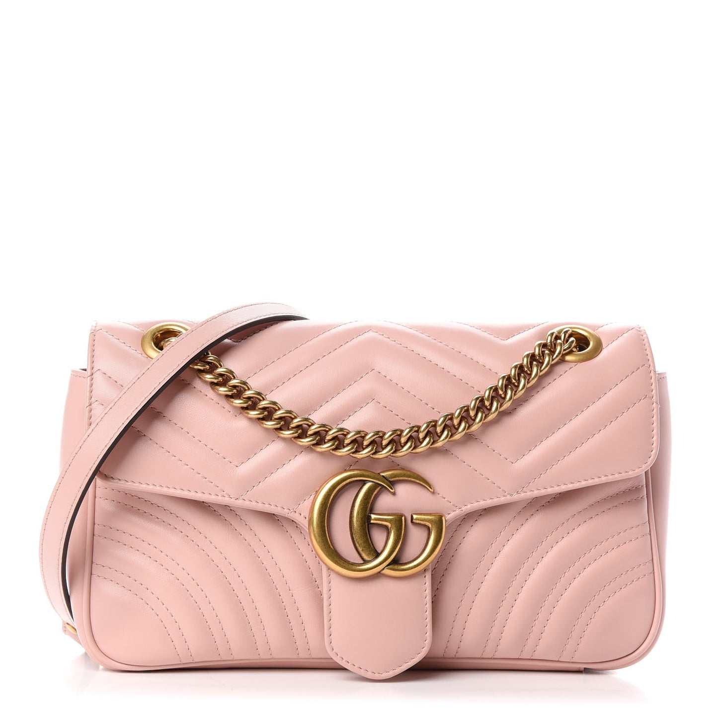 Calfskin Matelasse Small GG Marmont Shoulder Bag Perfect Pink
