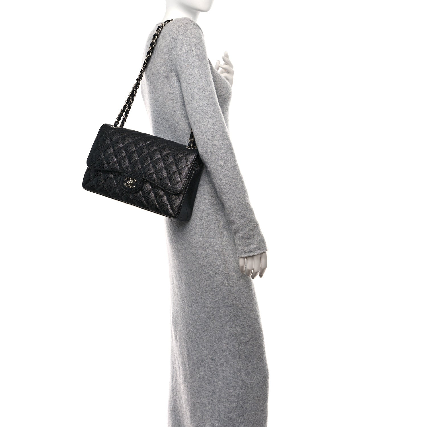 Chanel Caviar Quilted Jumbo Double Flap Black 2 of 11
