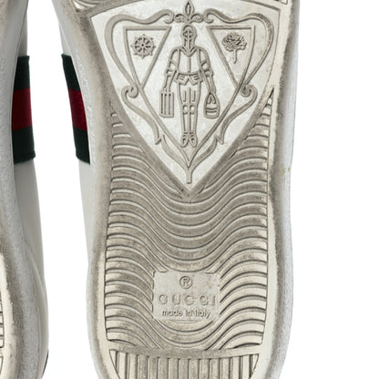 Gucci Calfskin Ayers Bee Embroidered Womens Ace Sneakers 39 White Green 6 of 12