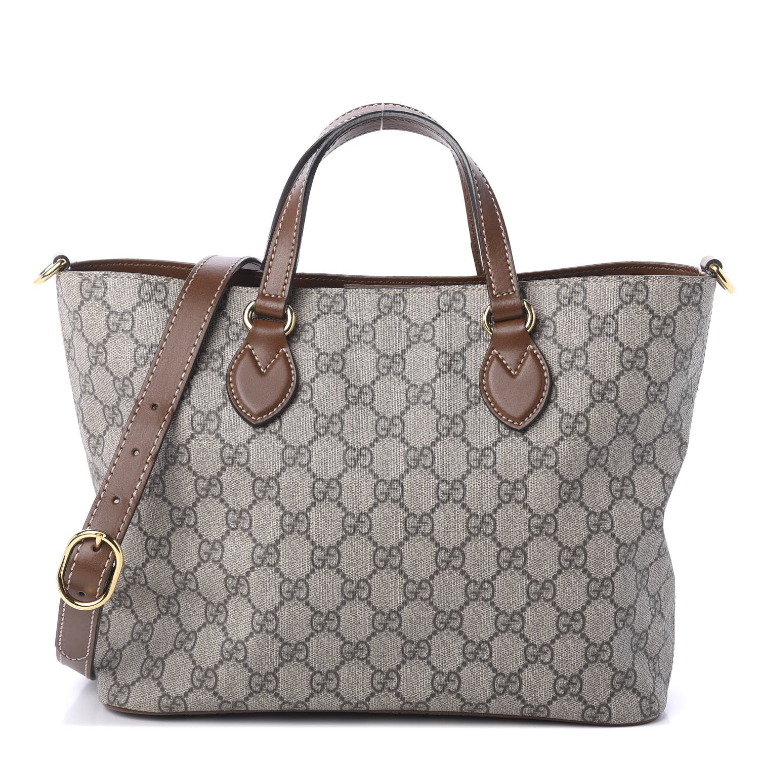 Gucci Soft GG Supreme Monogram Small Crossbody Tote Beige Cuir 2 of 11